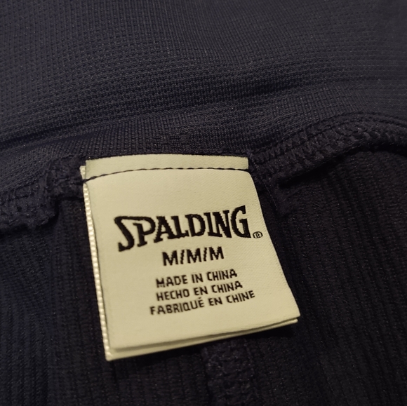 Spalding Solid Ribbed Navy Bike Shorts M NWT - Picture 3 of 5